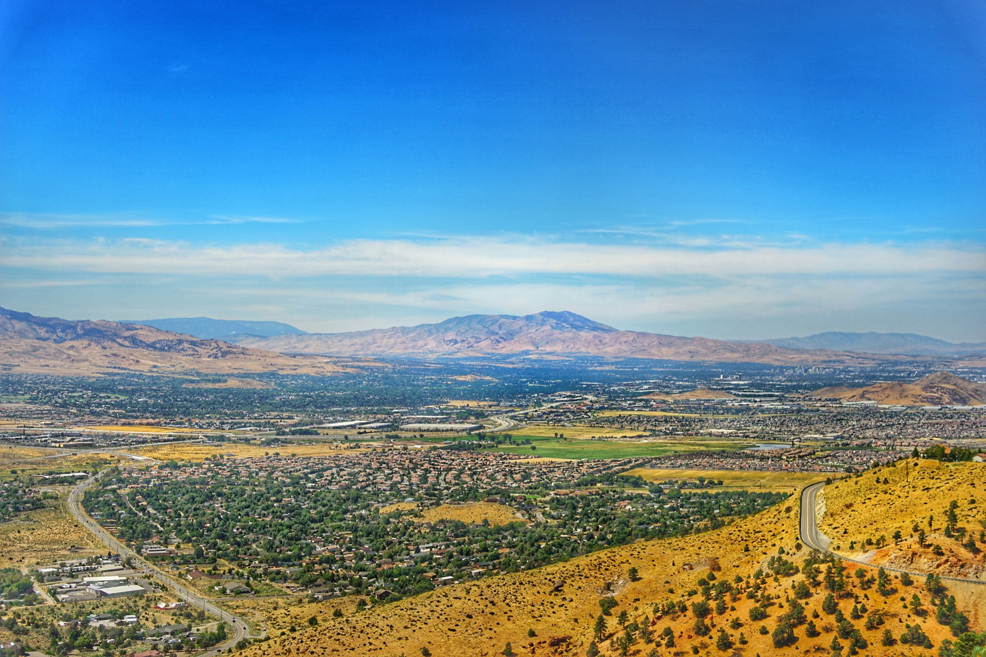 Panoramic view of Nevada's diverse landscape